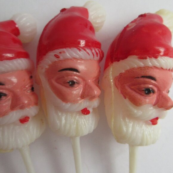 17 pc Christmas Cupcake Picks Santa Heads,  Soldiers, Candle Holders + Spir-It - Picture 5 of 15